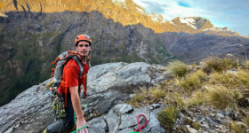 T Riley Smith Climbing in Fiordland