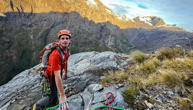 T Riley Smith Climbing in Fiordland